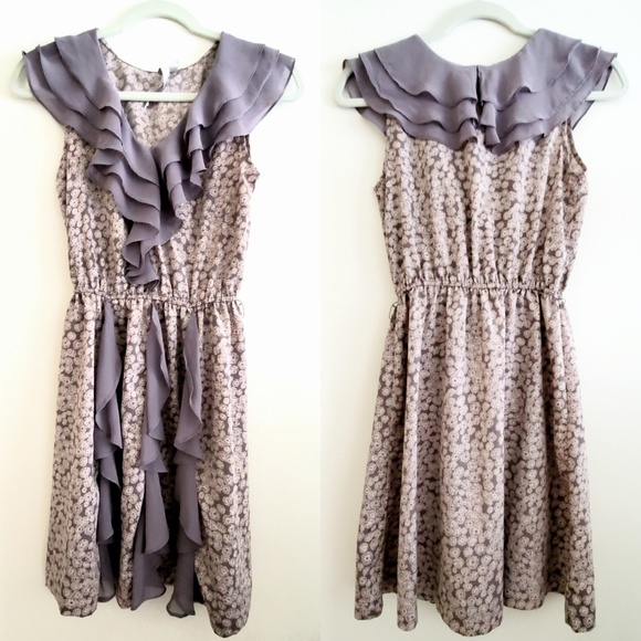 LC Lauren Conrad Dresses & Skirts - LAUREN CONRAD | Purple Ruffle Sleeveless Dress